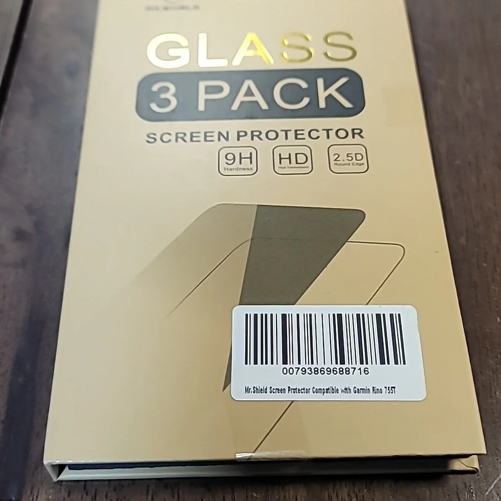 Mr. Shield Glass Screen Protector 3 Pack Garmin Rhino 755T Brand New Sealed